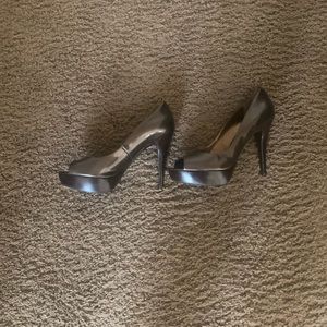 Bronze colored heels, open toed